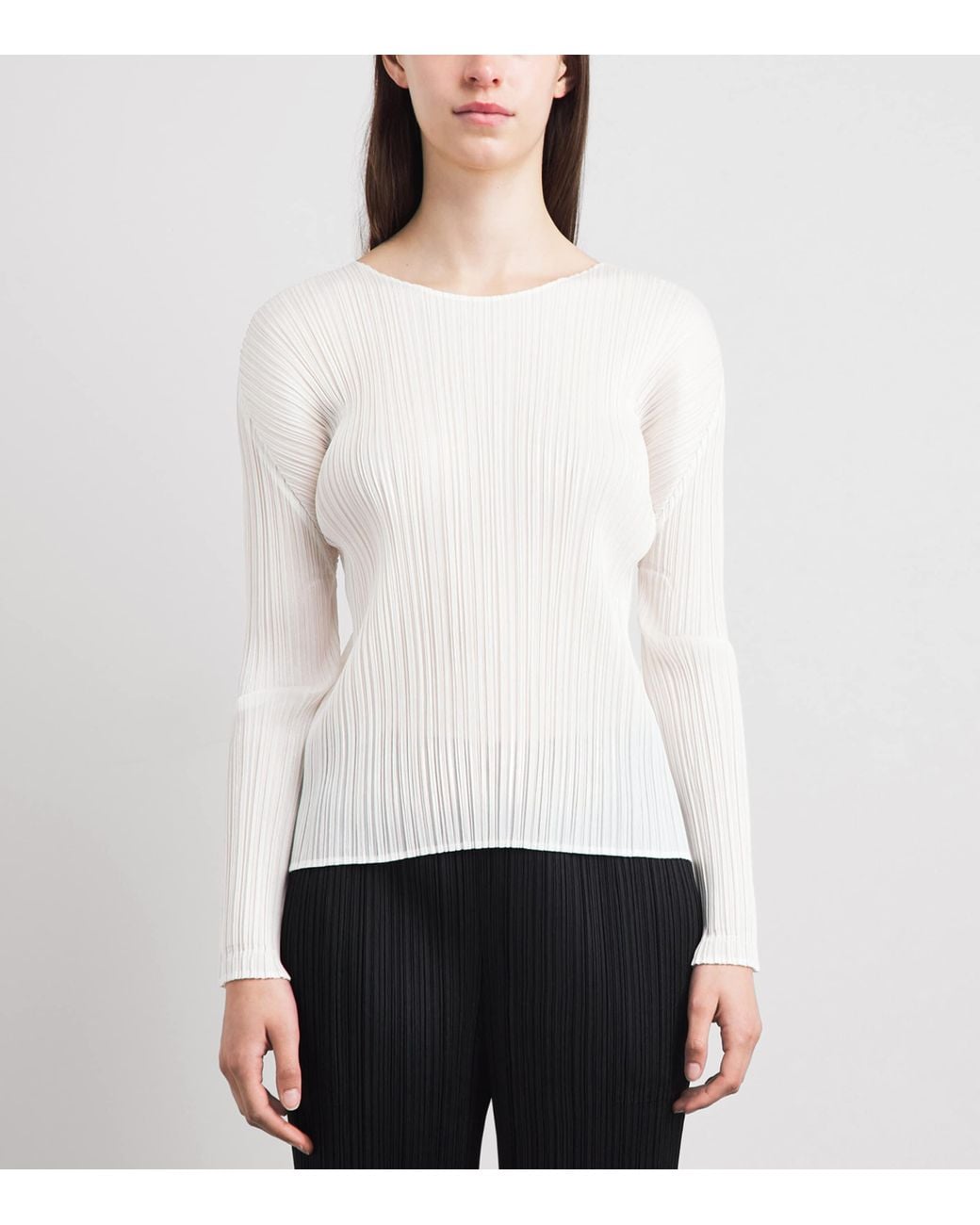 Pleats Please Issey Miyake White Monthly Colors Long-Sleeve T-Shirt