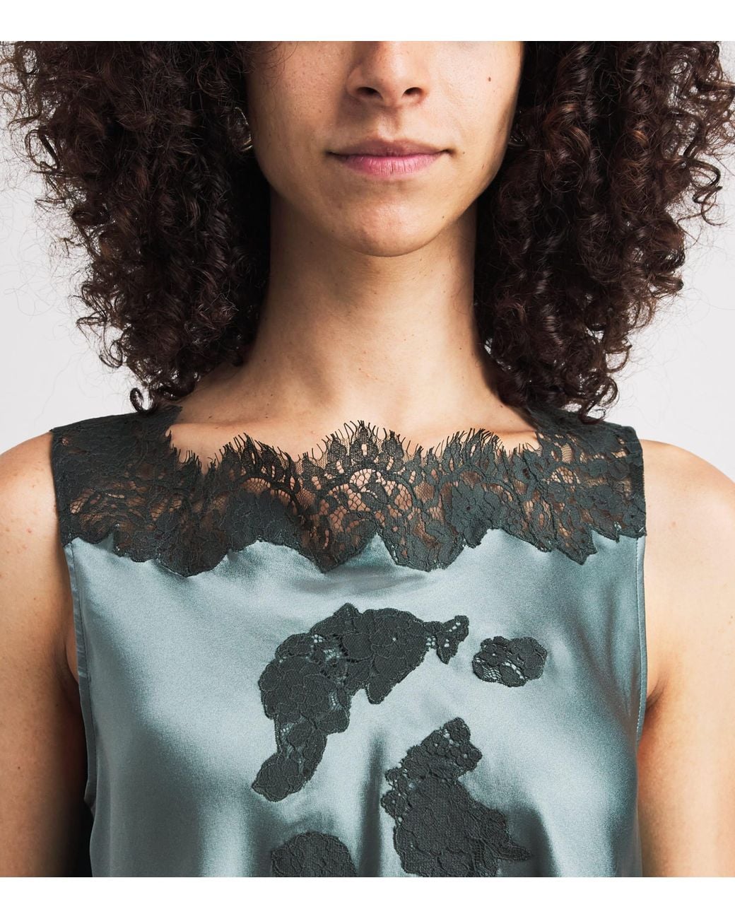 Doen Blue Silk Valerina Top