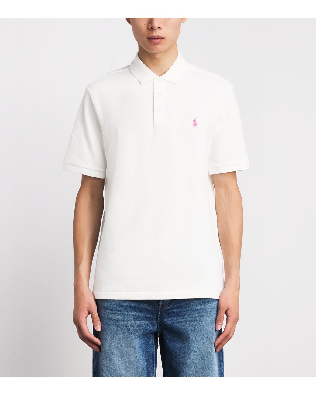 Polo Ralph Lauren White Stretch-Cotton Pony Polo Shirt for men