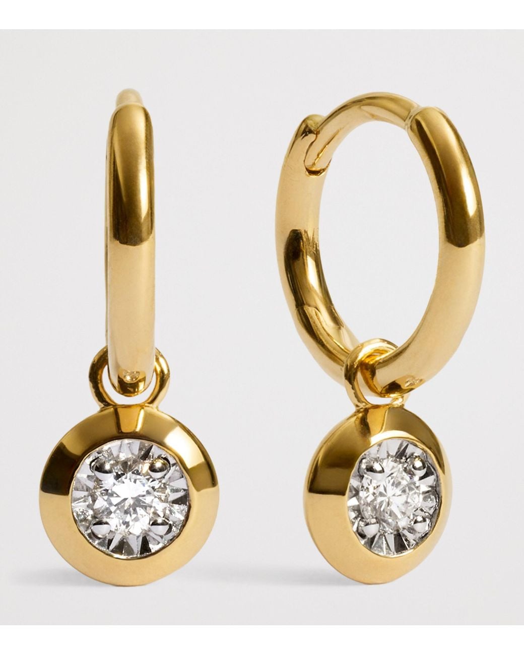 Monica Vinader Metallic Vermeil And Diamond Huggie Earrings