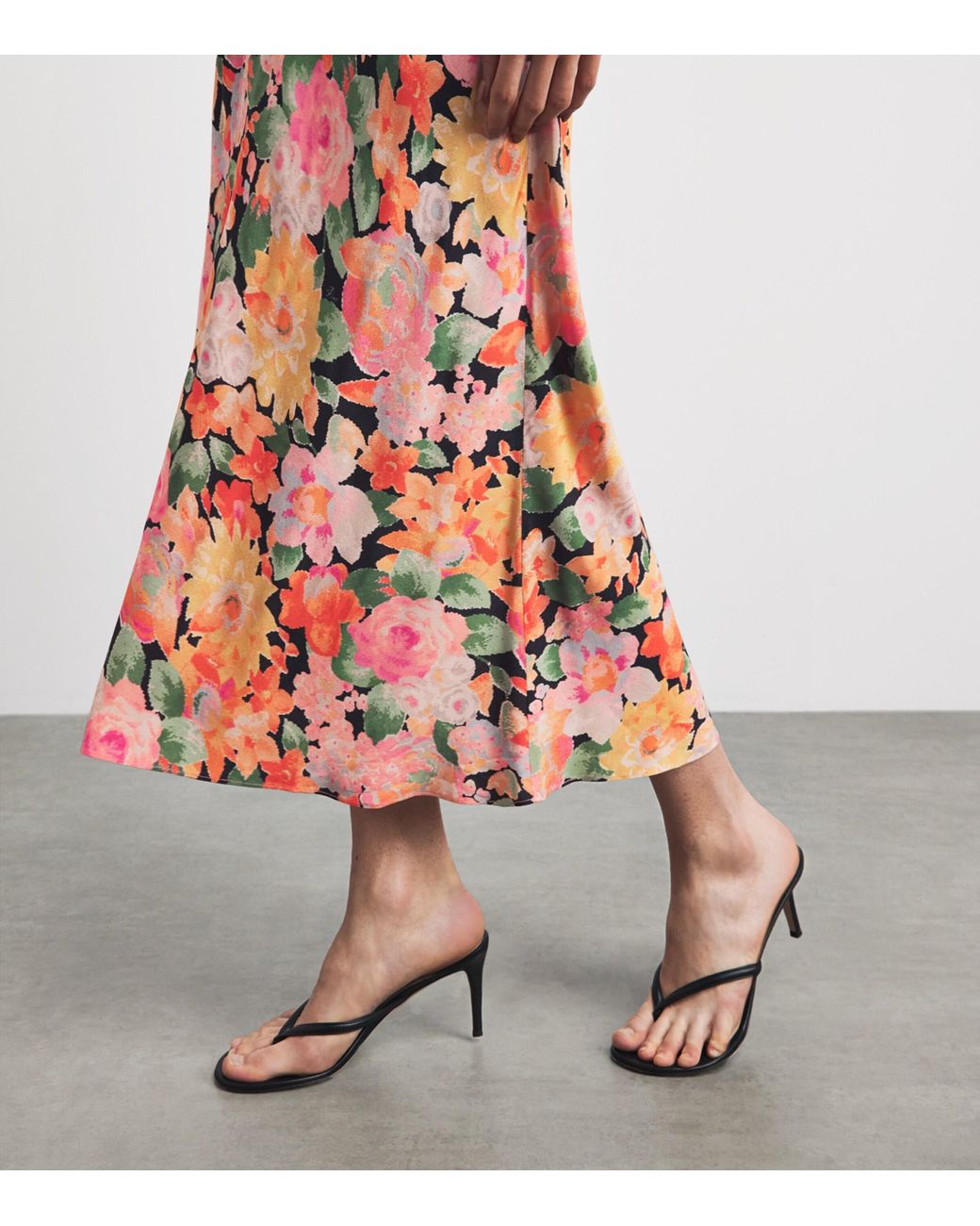 Rixo White Floral Cathy Midi Dress