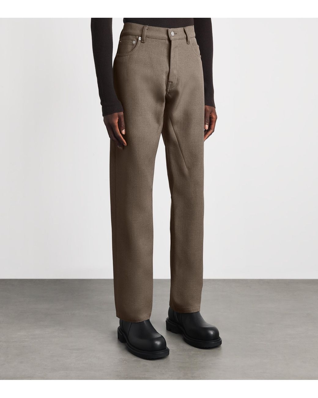 Rick Owens Gray Wool Wide-Leg Kurdt Trousers for men