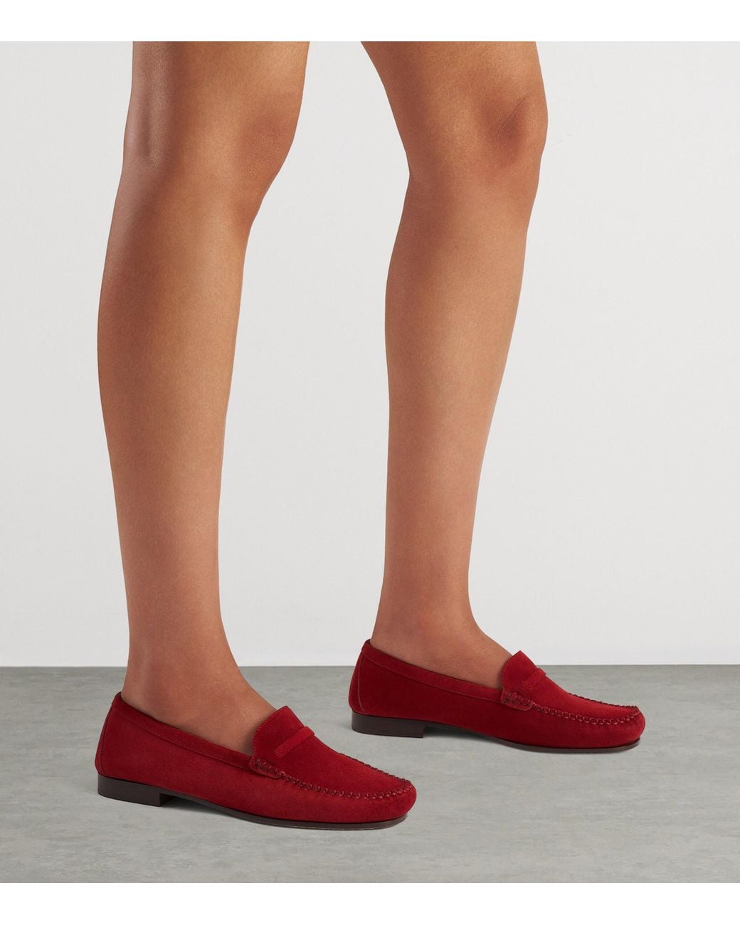 Malone Souliers Red Suede Knightsbridge Loafers