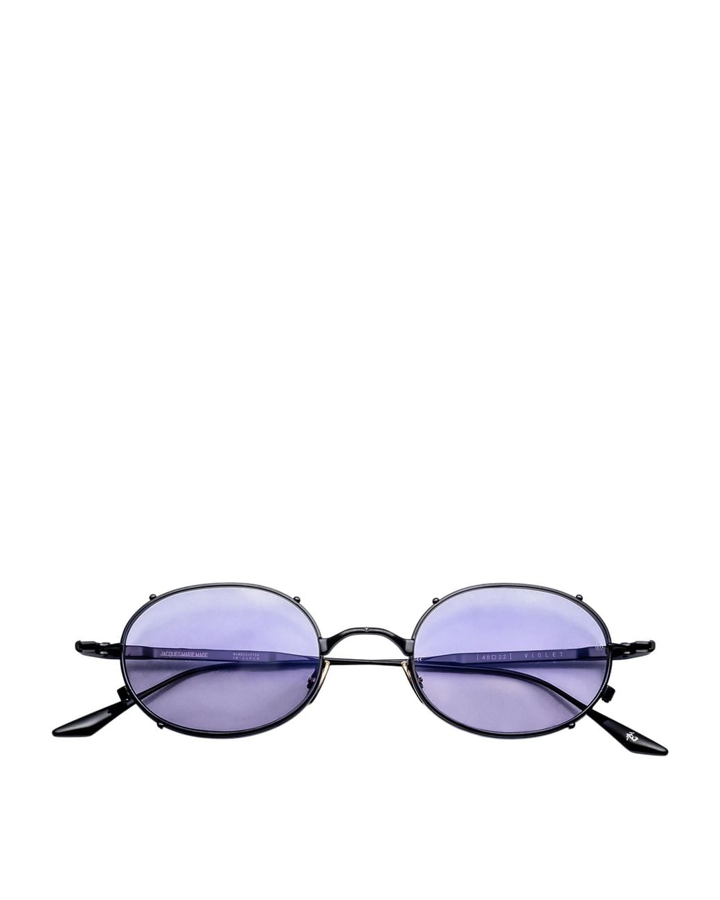Jacques Marie Mage Blue Titanium Oval Sunglasses for men