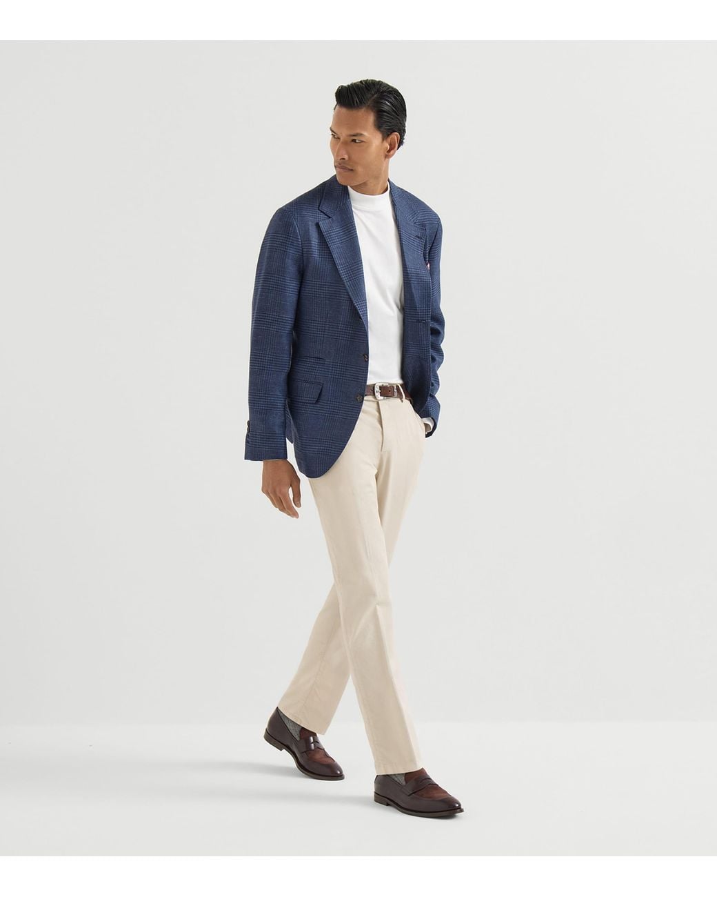 Brunello Cucinelli Natural Pima Cotton Comfort Gabardine Trousers for men