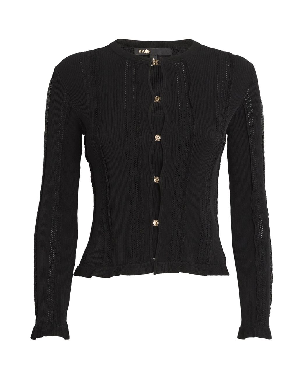Maje Black Madeline 2-In-1 Tank Top And Cardigan