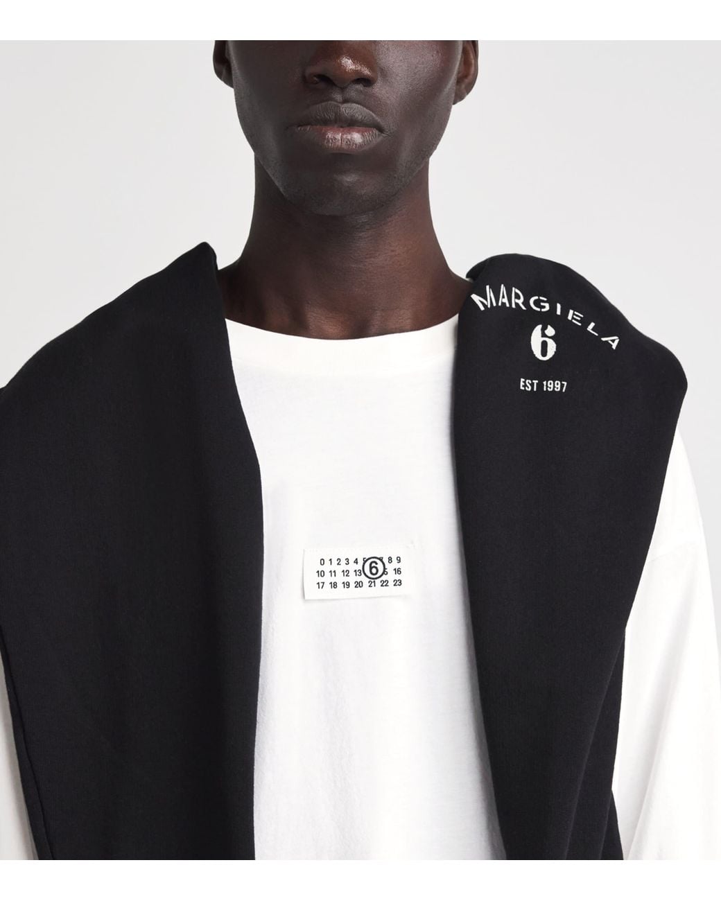 MM6 by Maison Margiela White Cotton Numerical Logo T-Shirt for men