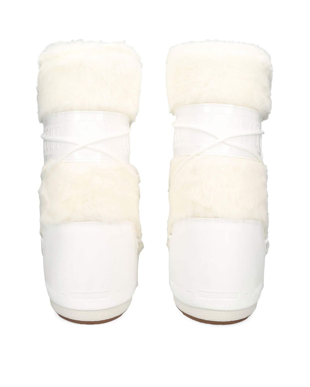 Moon Boot White Faux Fur Icon Boots