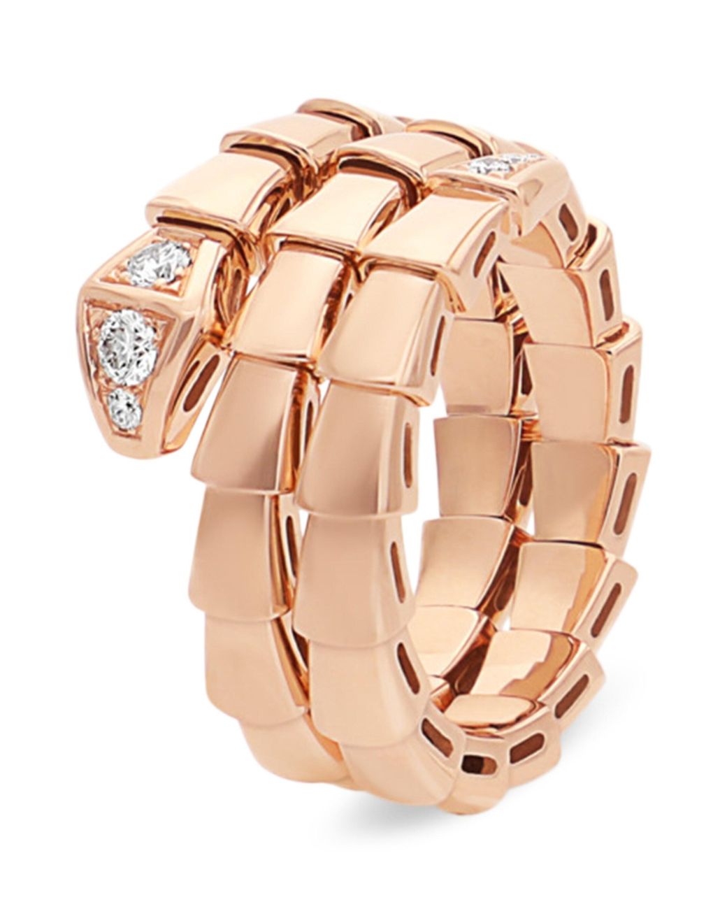 BVLGARI Pink And Diamond Serpenti Viper Ring