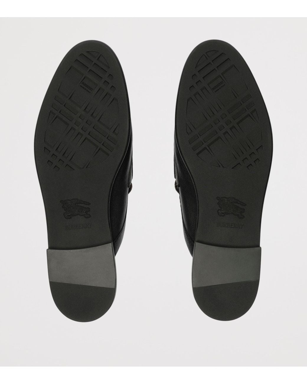 Burberry Black Leather Check Opal Mules