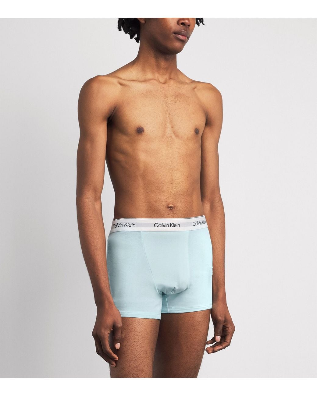 Calvin Klein Blue Stretch-Cotton Relaxed Icon Trunks for men