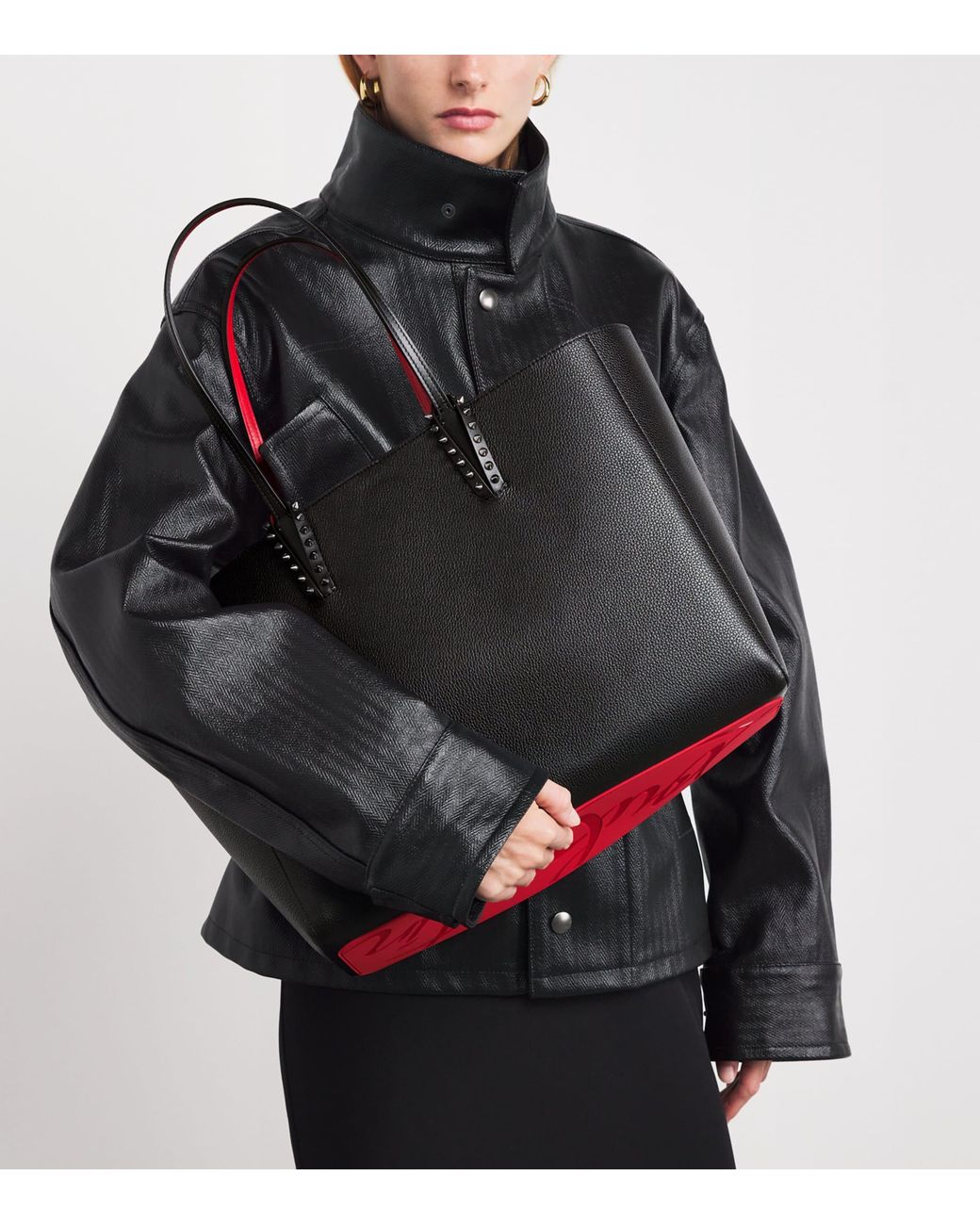 Christian Louboutin Black Cabata Large Calfskin Tote Bag