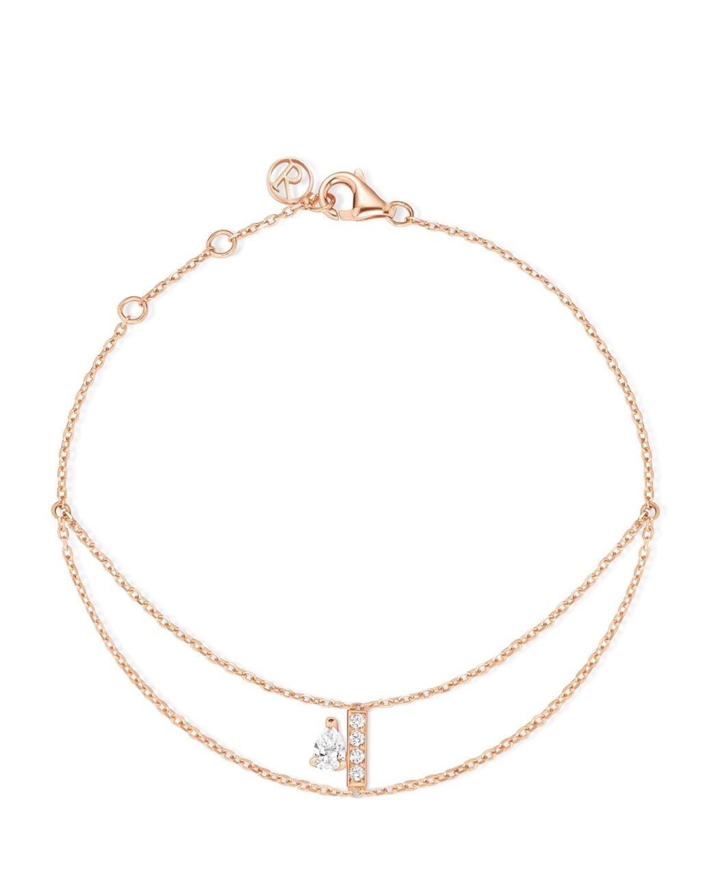 Repossi Metallic And Diamond Serti Sur Vide Chain Bracelet