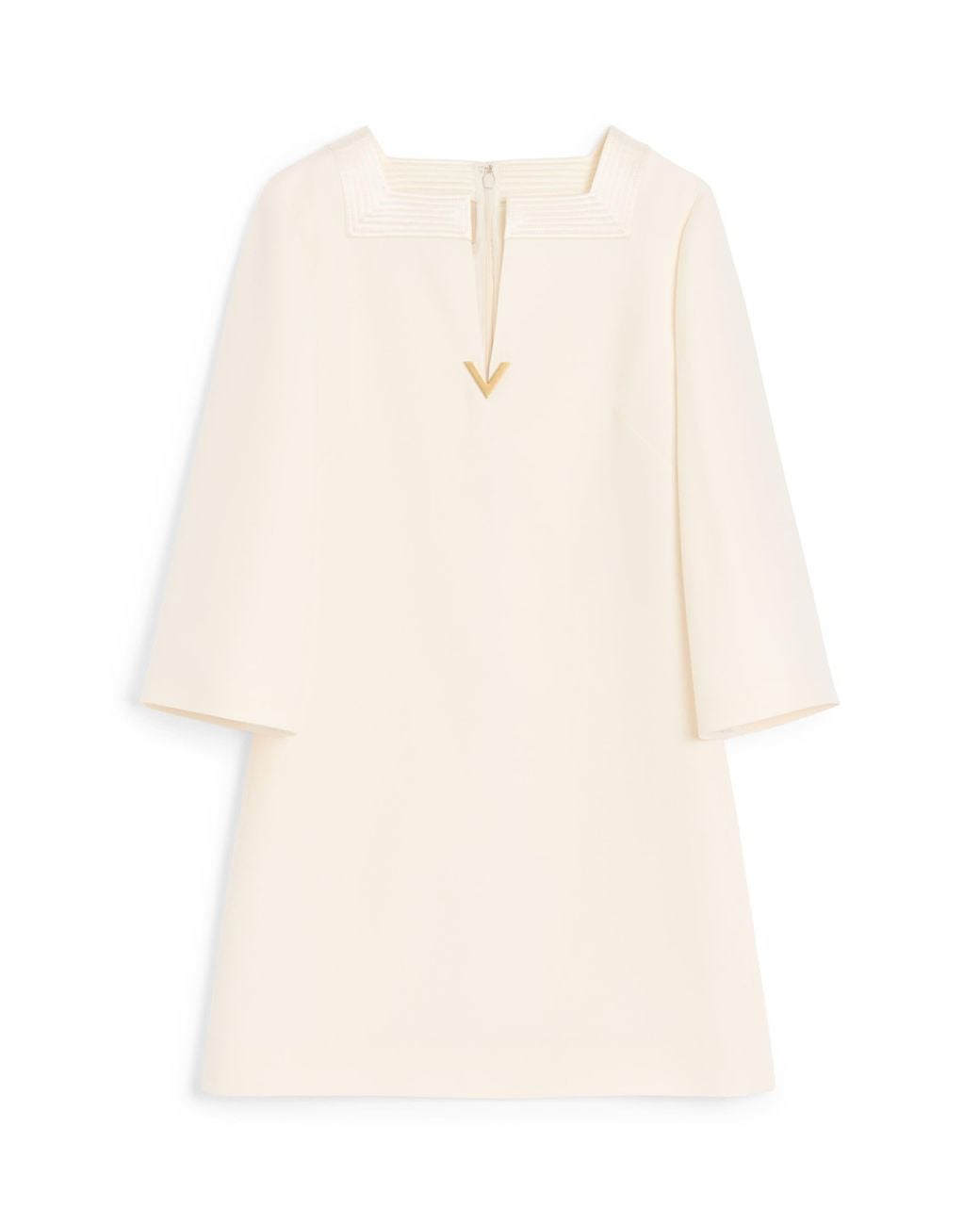 Valentino White Virgin Wool-Silk Mini Dress