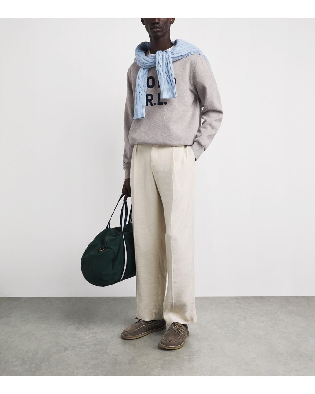 Polo Ralph Lauren Gray Cotton-Blend Logo Sweatshirt for men