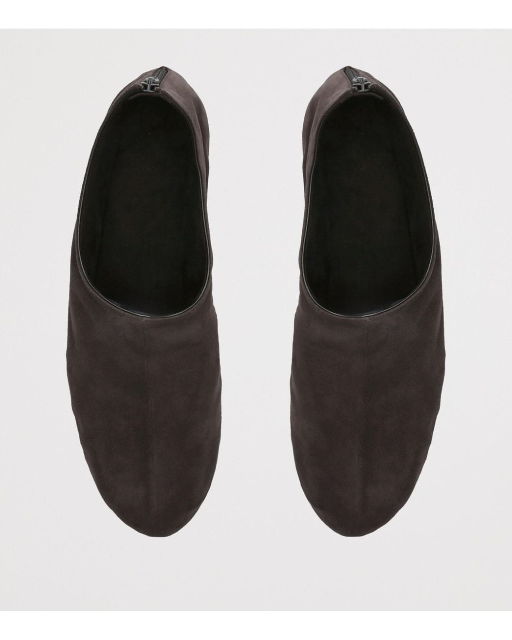 The Row Black Stellene Suede Slippers