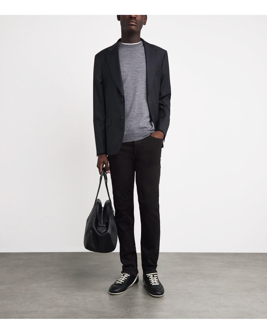 7 For All Mankind Black Slimmy Luxe Performance Jeans for men