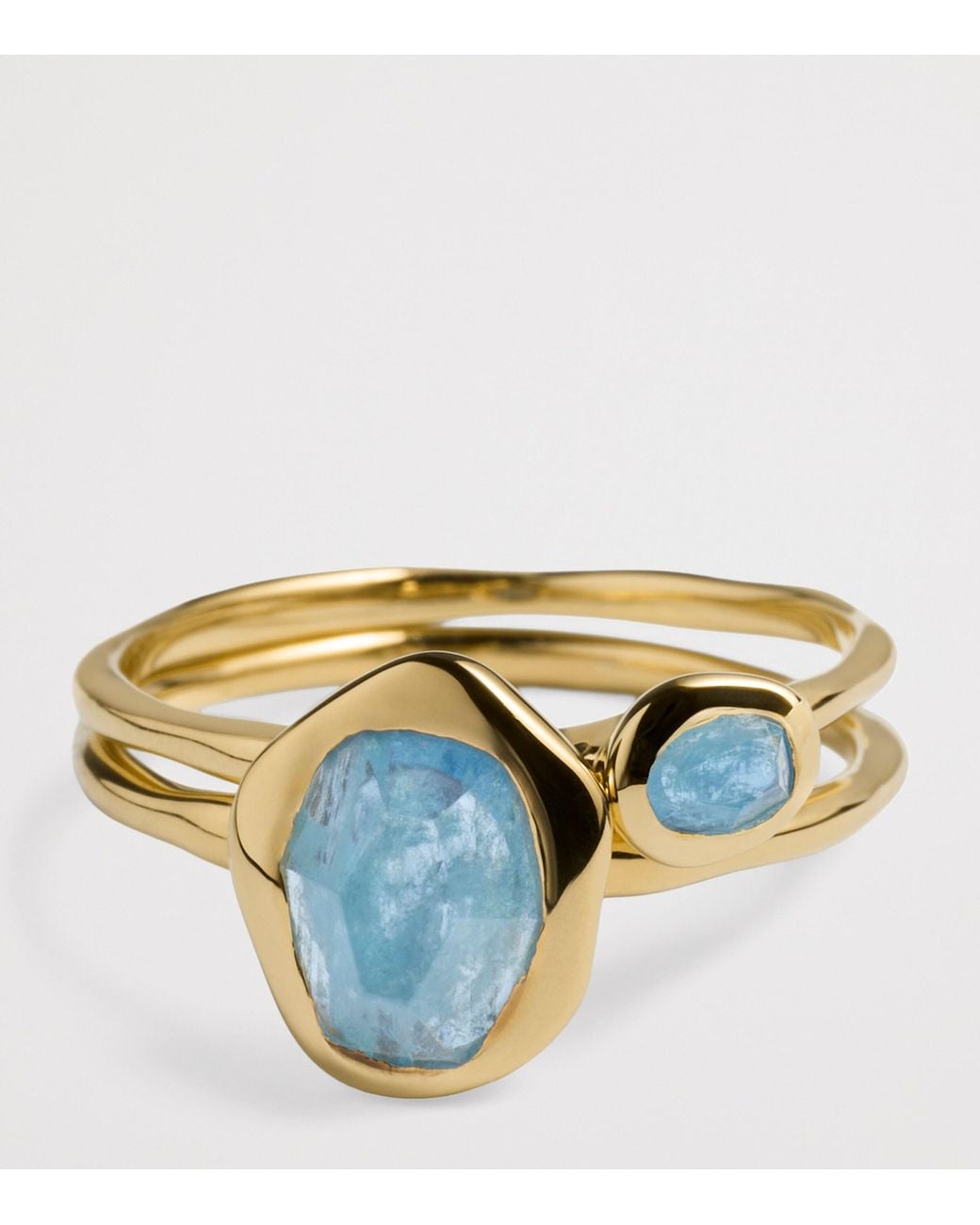 Monica Vinader Metallic Vermeil And Aquamarine Odyssey Ring