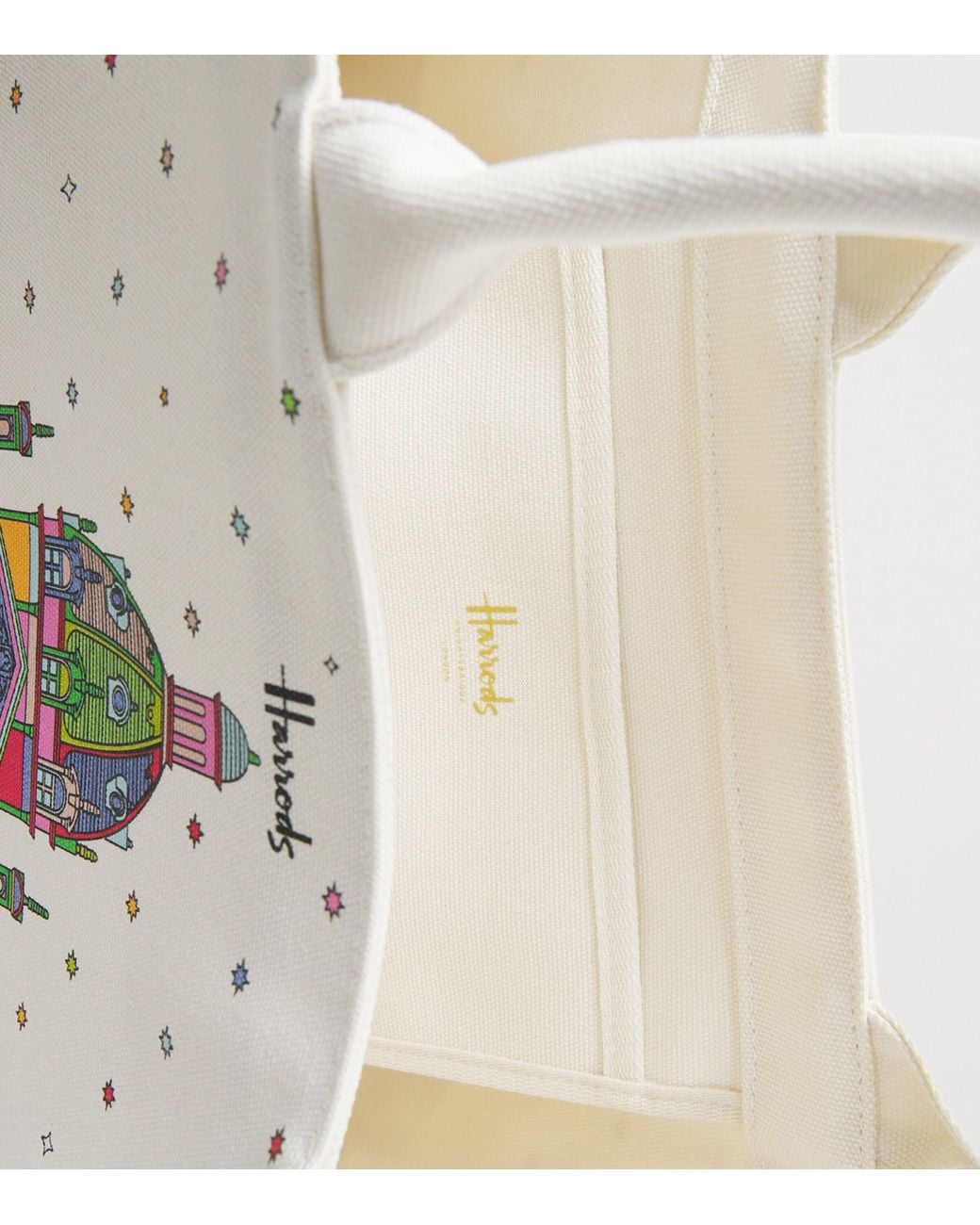 Harrods Multicolor Canvas Colour-Pop Building Tote Bag
