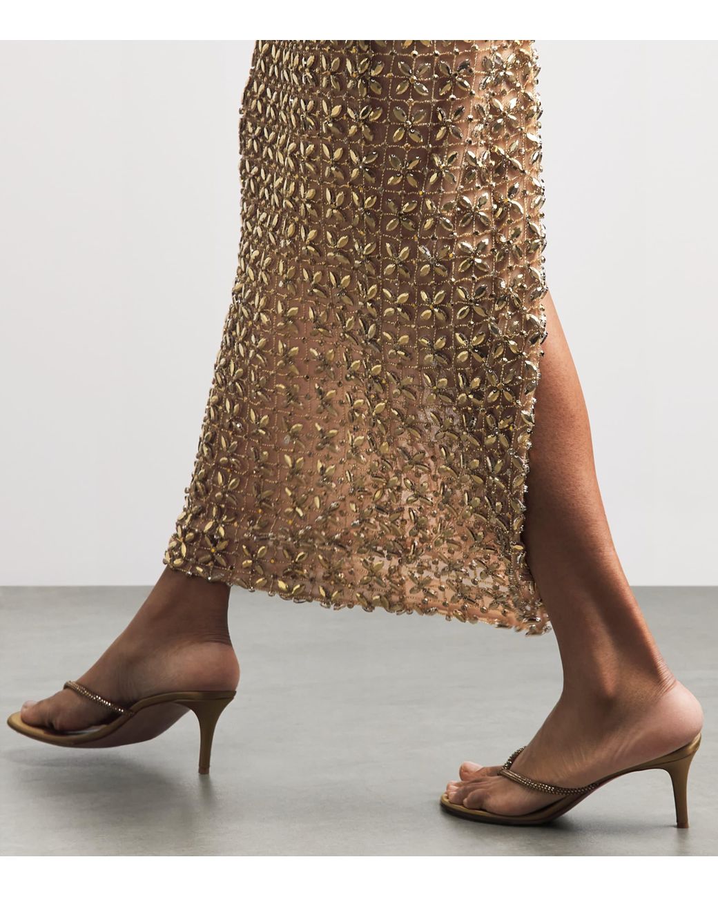 Rachel Gilbert Natural Embellished Indi Gown