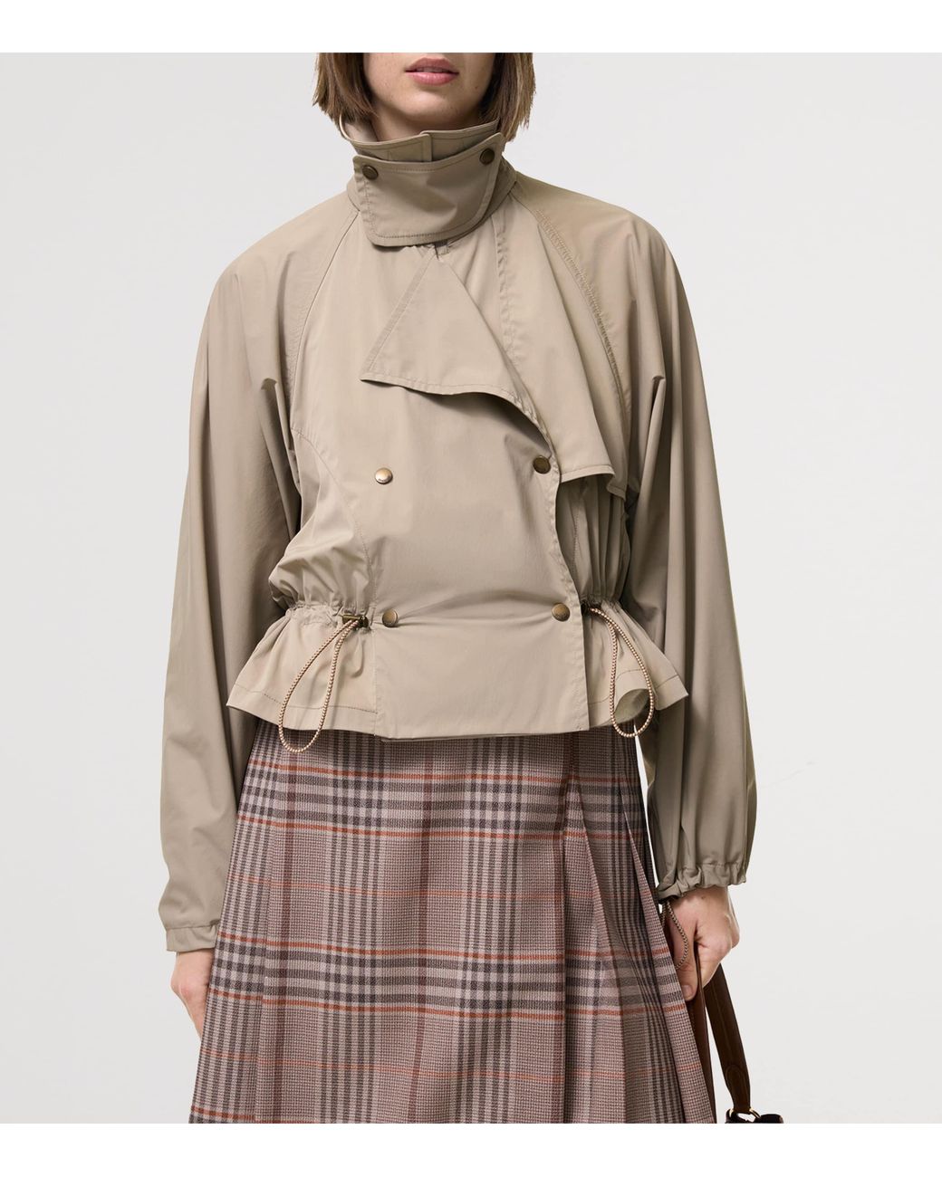 Burberry Natural Rosewin Stretch-Nylon Double-Breasted Jacket