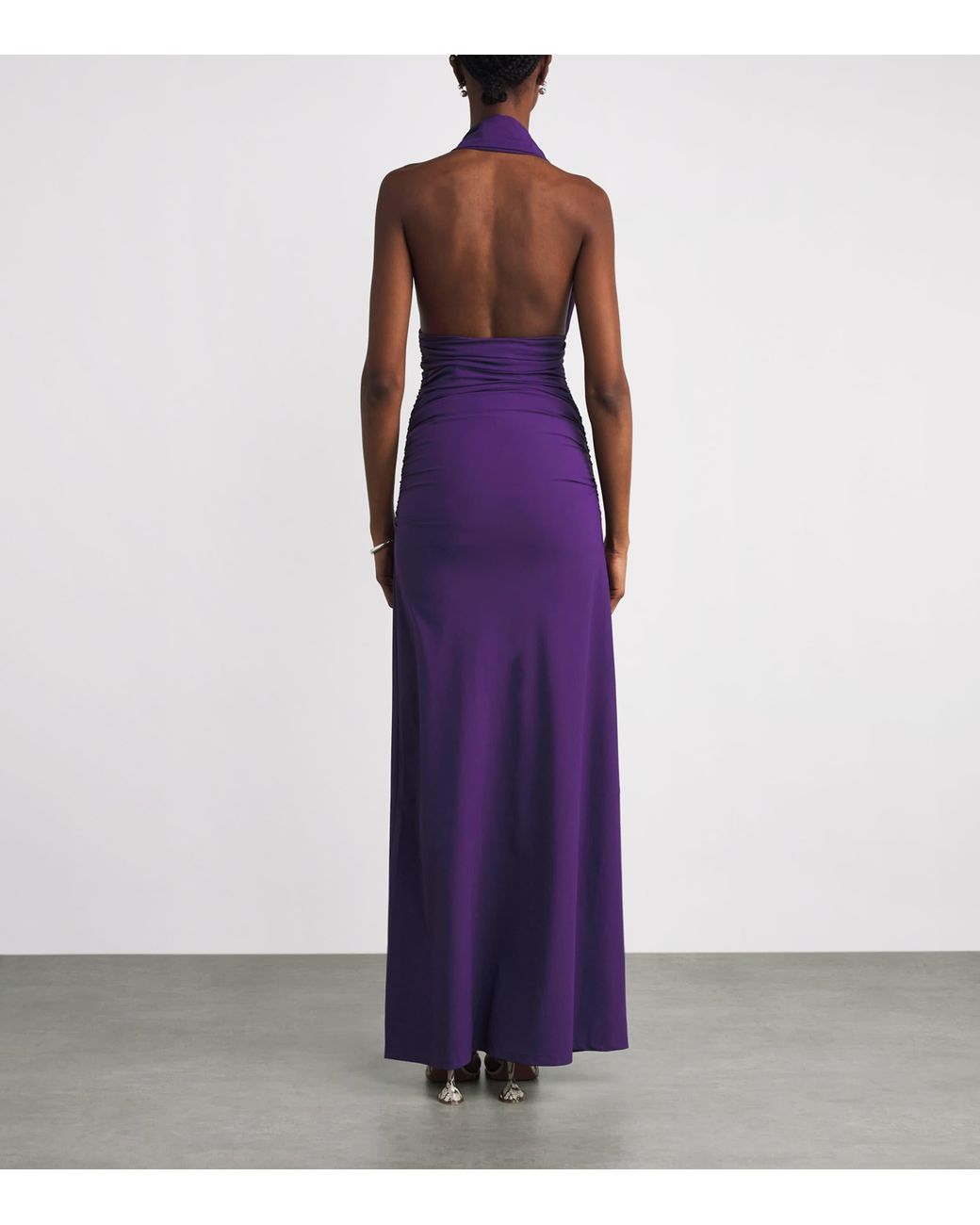 Christopher Esber Purple Plunge-Neck Onda Maxi Dress