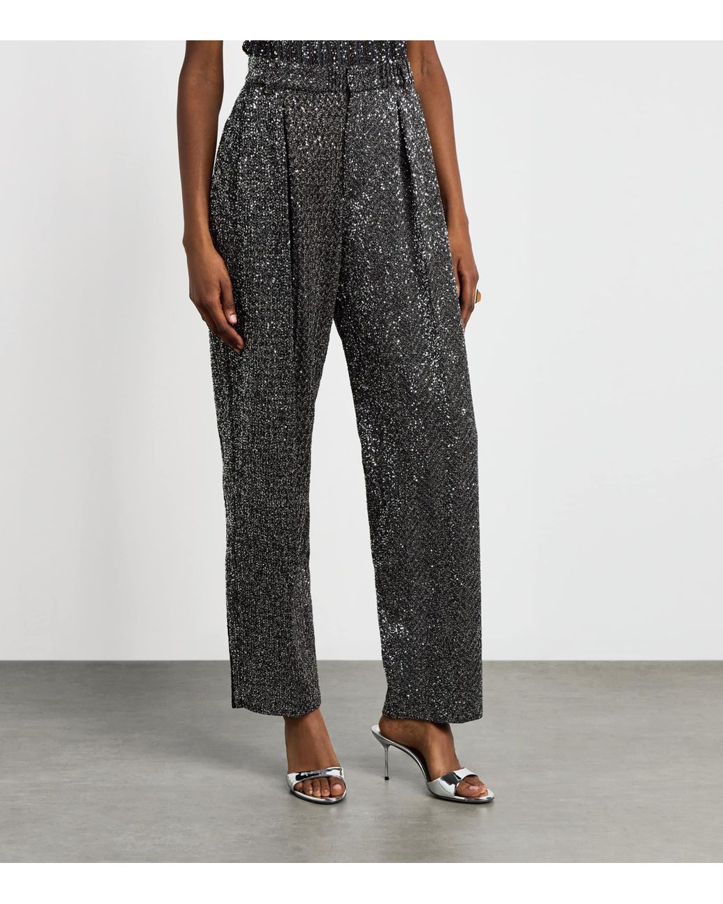 Missoni Gray Metallic Straight Trousers