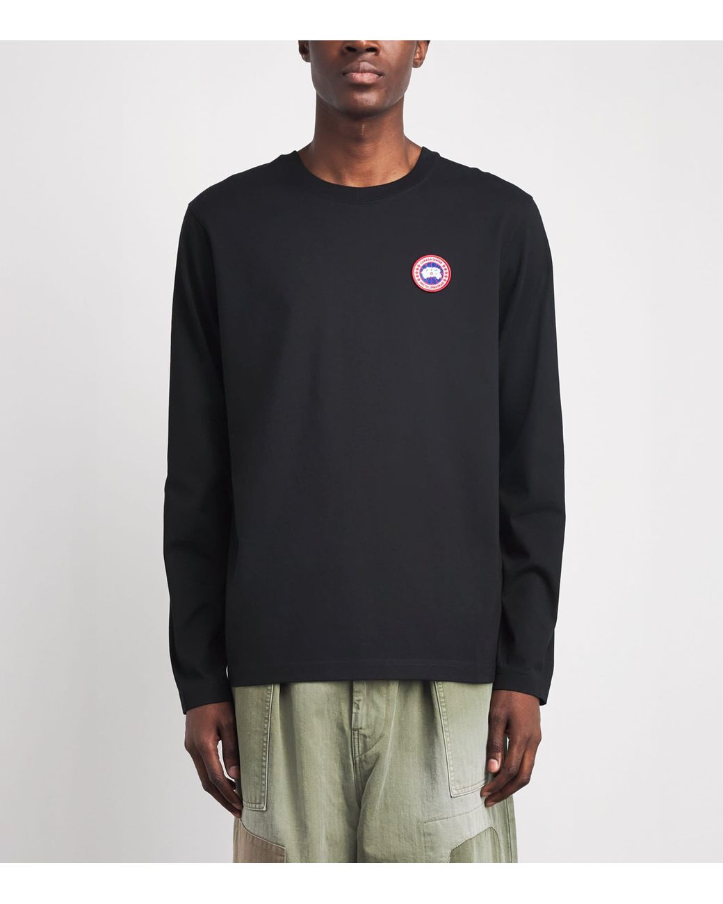 Canada Goose Black Organic Cotton Vantage Long-Sleeve T-Shirt for men