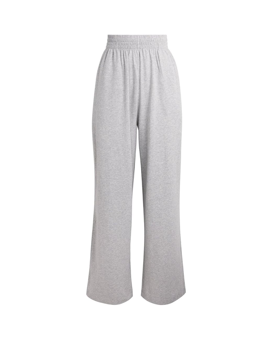 Skims Gray Stretch-Cotton Wide-Leg Sweatpants
