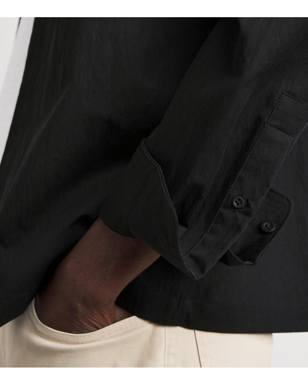 Vince Black Zip-Up Shacket for men