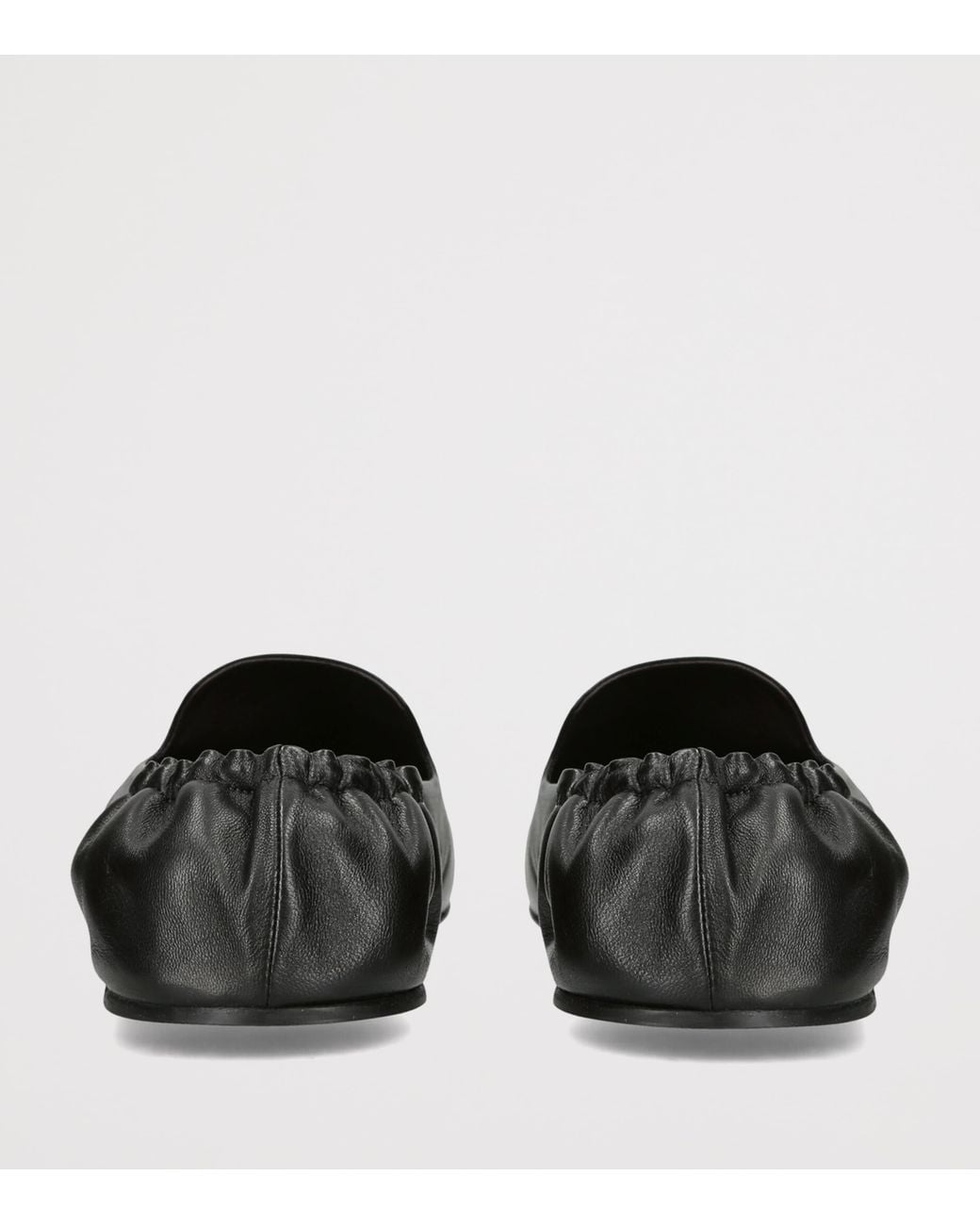 The Row Black Casa Leather Slippers