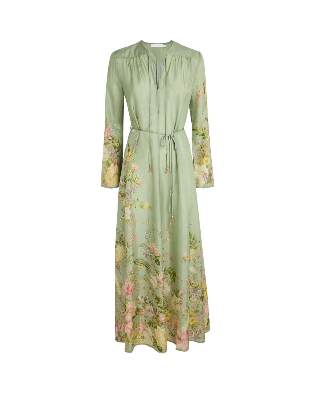 Zimmermann Silk Floral Waverly Dress in Green | Lyst Zimmermann Silk Floral Waverly Dress in Green | Lyst