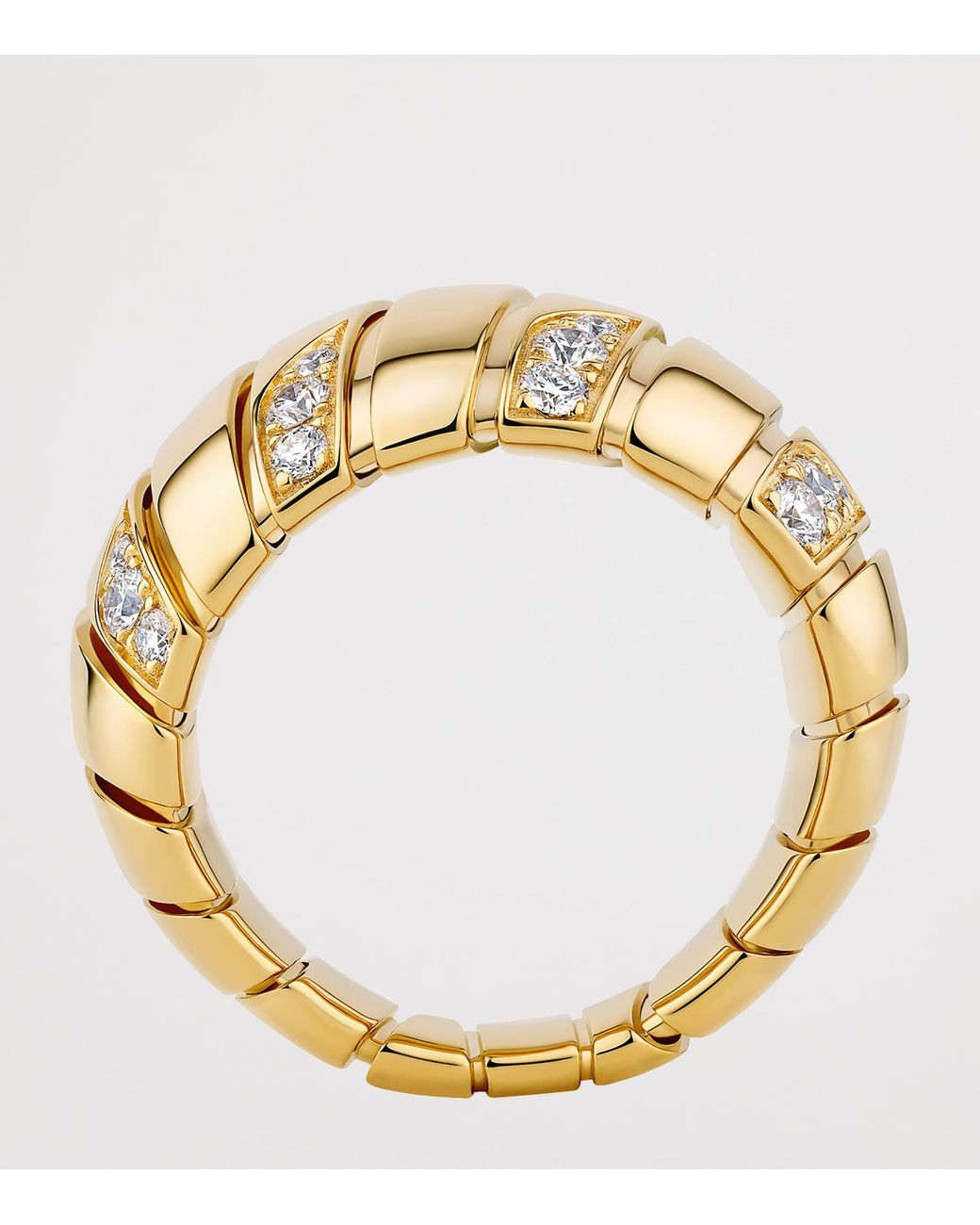 BVLGARI Metallic And Diamond Tubogas Ring