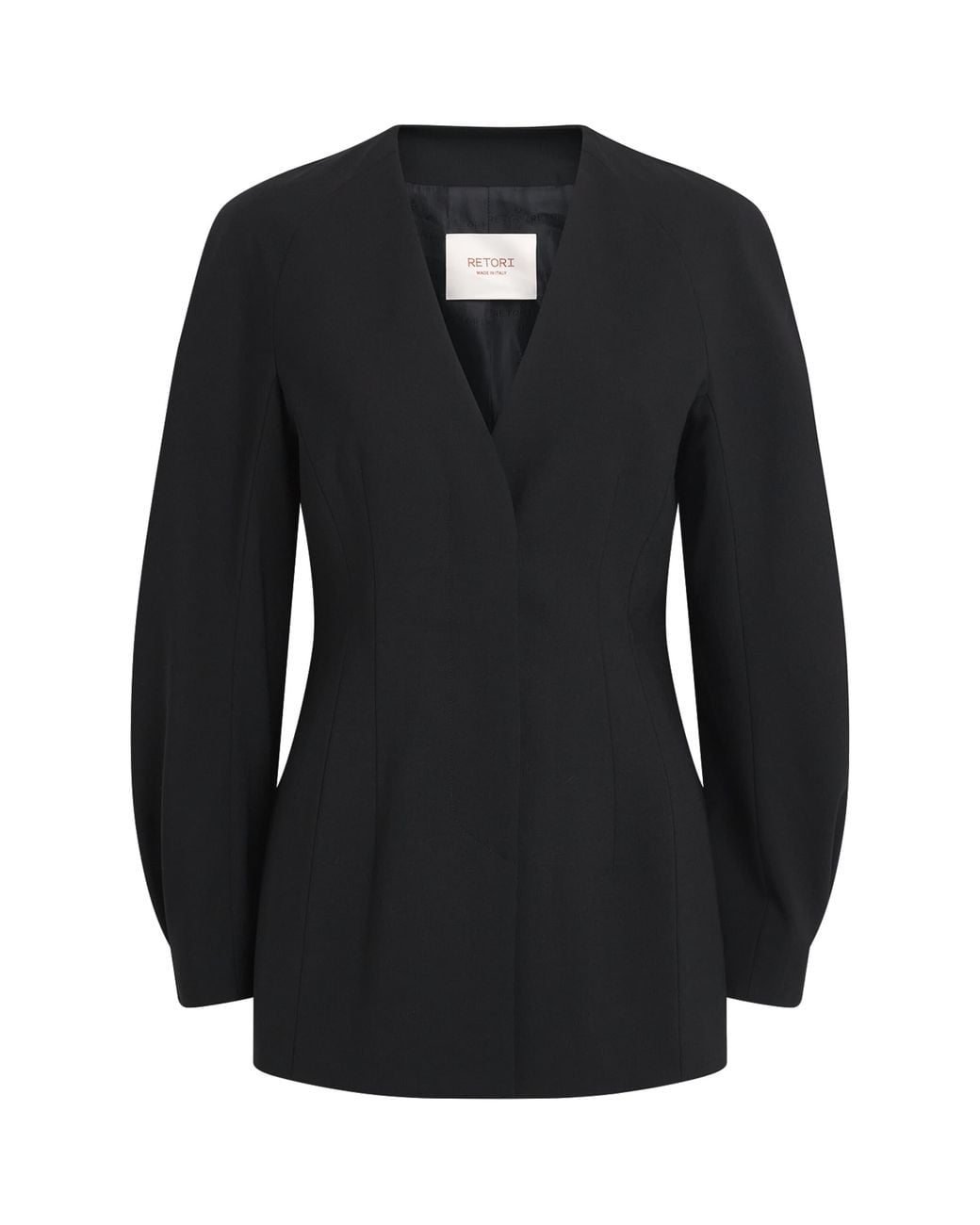 RETORI Black Virgin Wool Hourglass Blazer