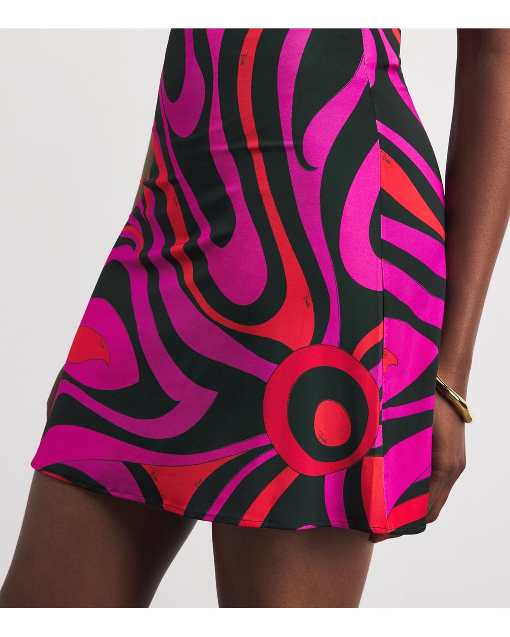 Emilio Pucci Purple Satin Marmo Mini Dress
