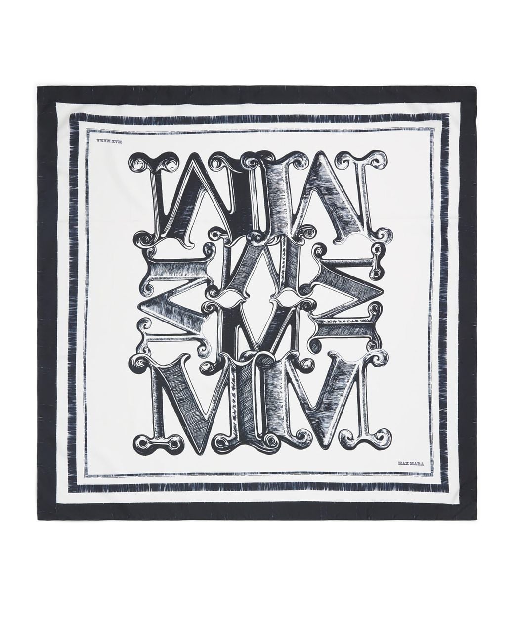 Max Mara Metallic Silk Logo Scarf