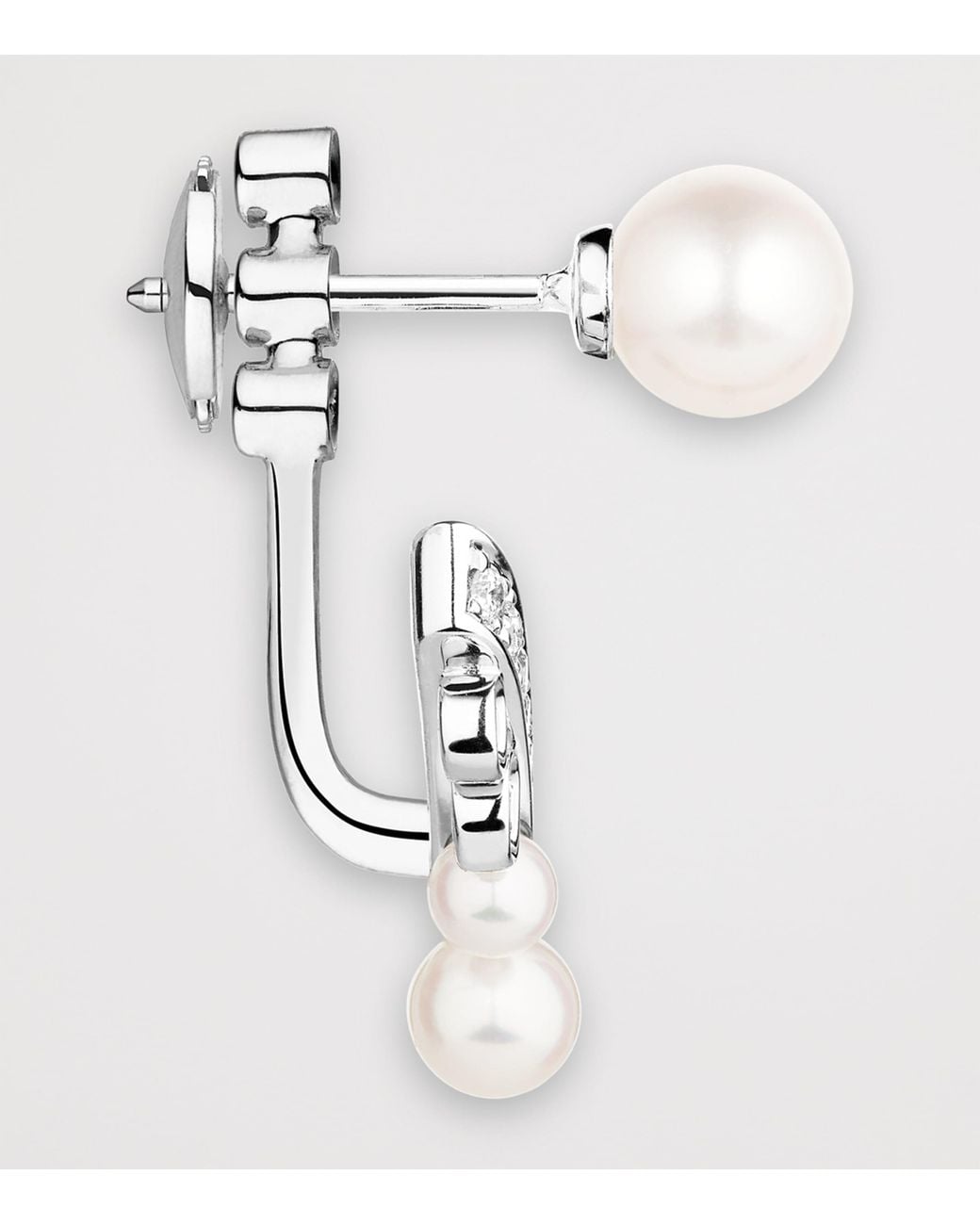 Chaumet White Diamond And Pearl Joséphine Aigrette Single Earring