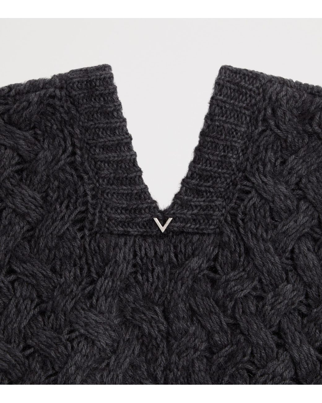 Valentino Garavani Black Wool-Blend Poncho