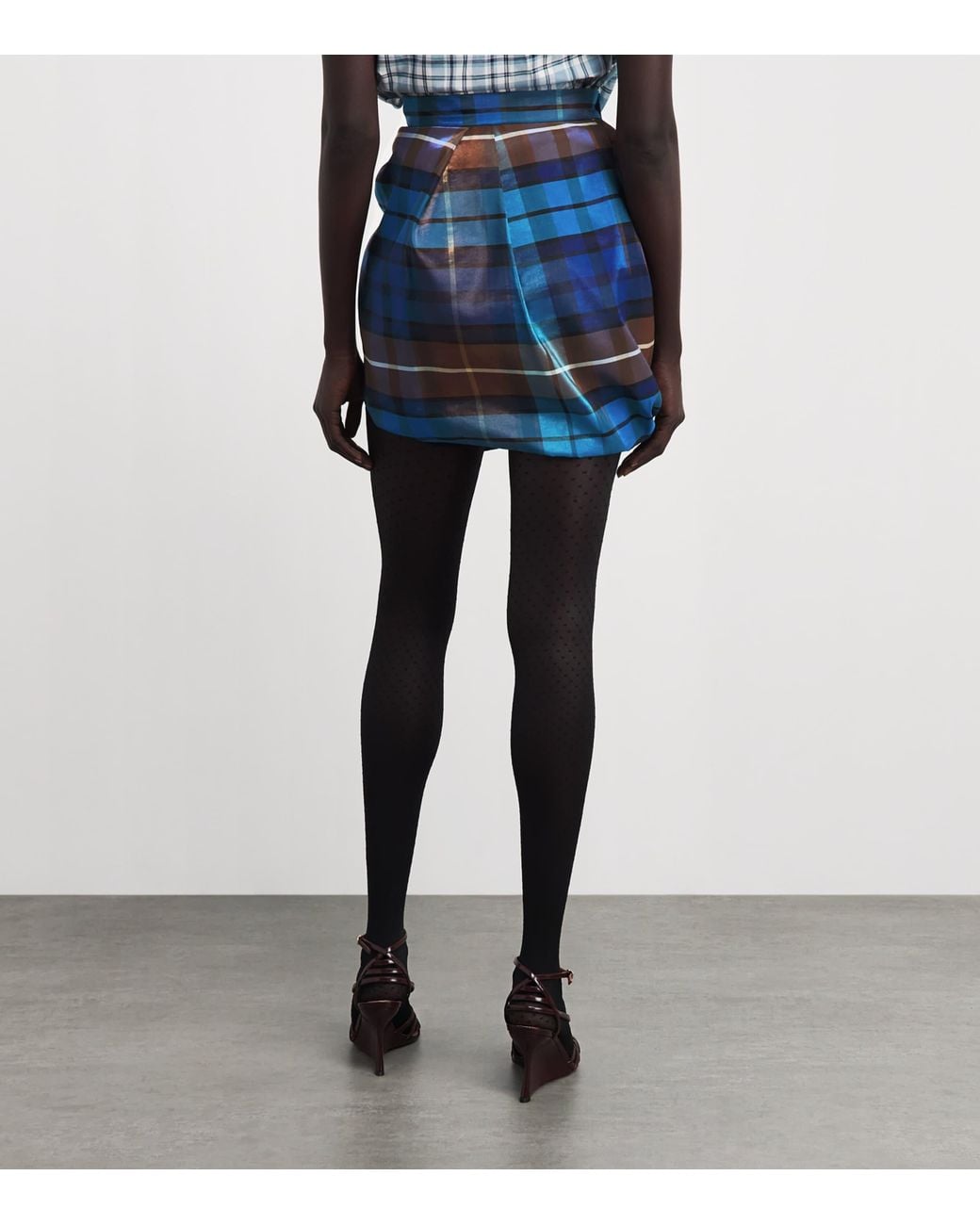 Vivienne Westwood Blue Tartan Zora Mini Skirt