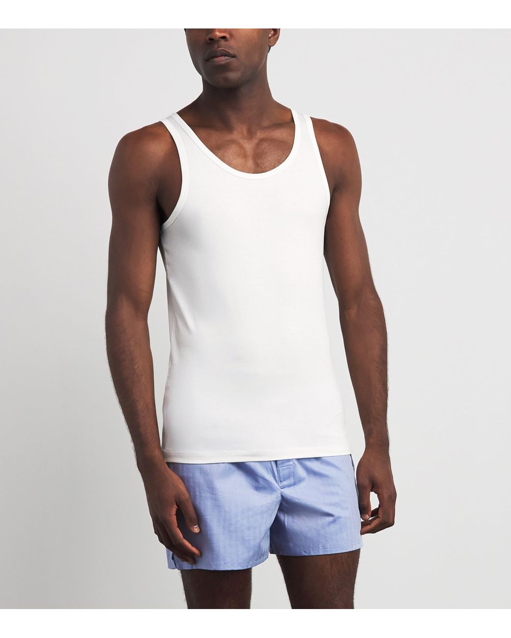 Falke White Egyptian Cotton Vests for men