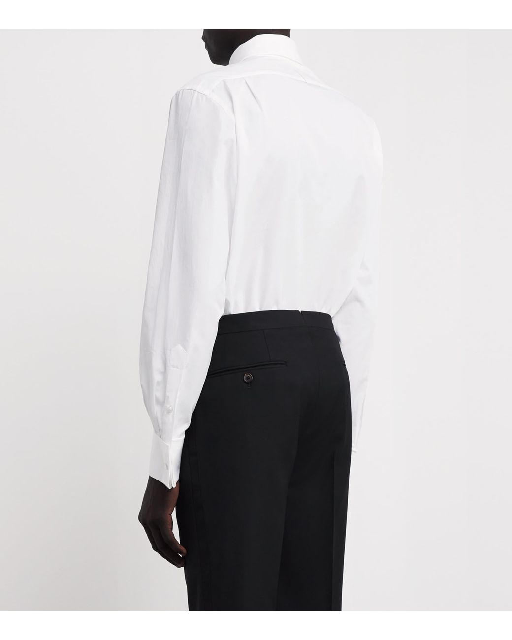 Ralph Lauren White Pleated Tuxedo Shirt for men