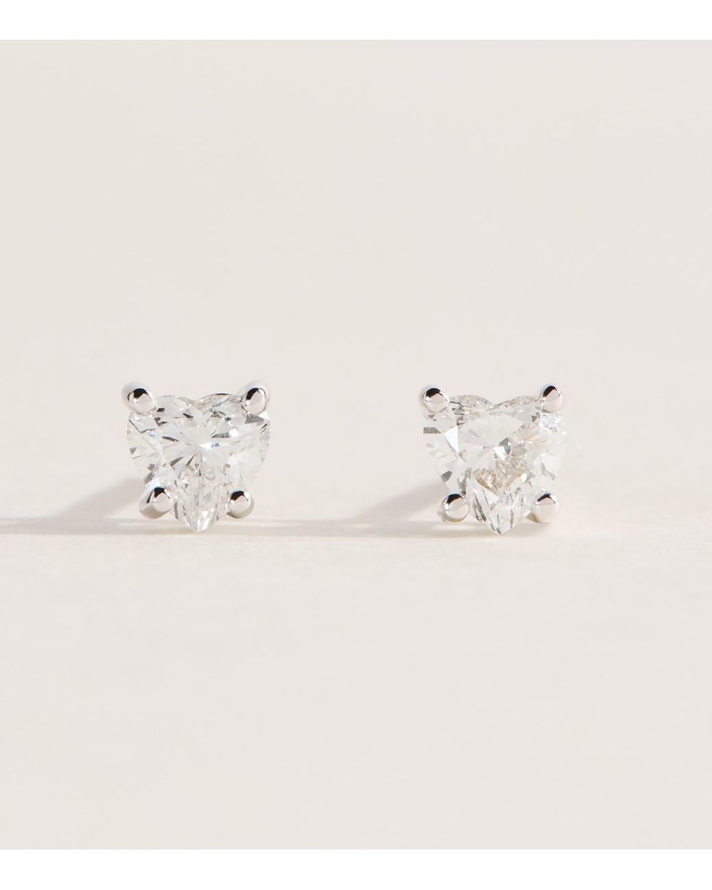Harrods Natural And Diamond Heart Stud Earrings