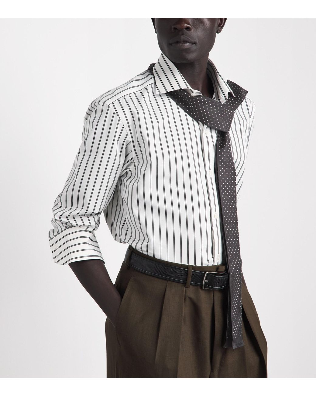 Tom Ford Gray Silk Polka-Dot Scarf for men
