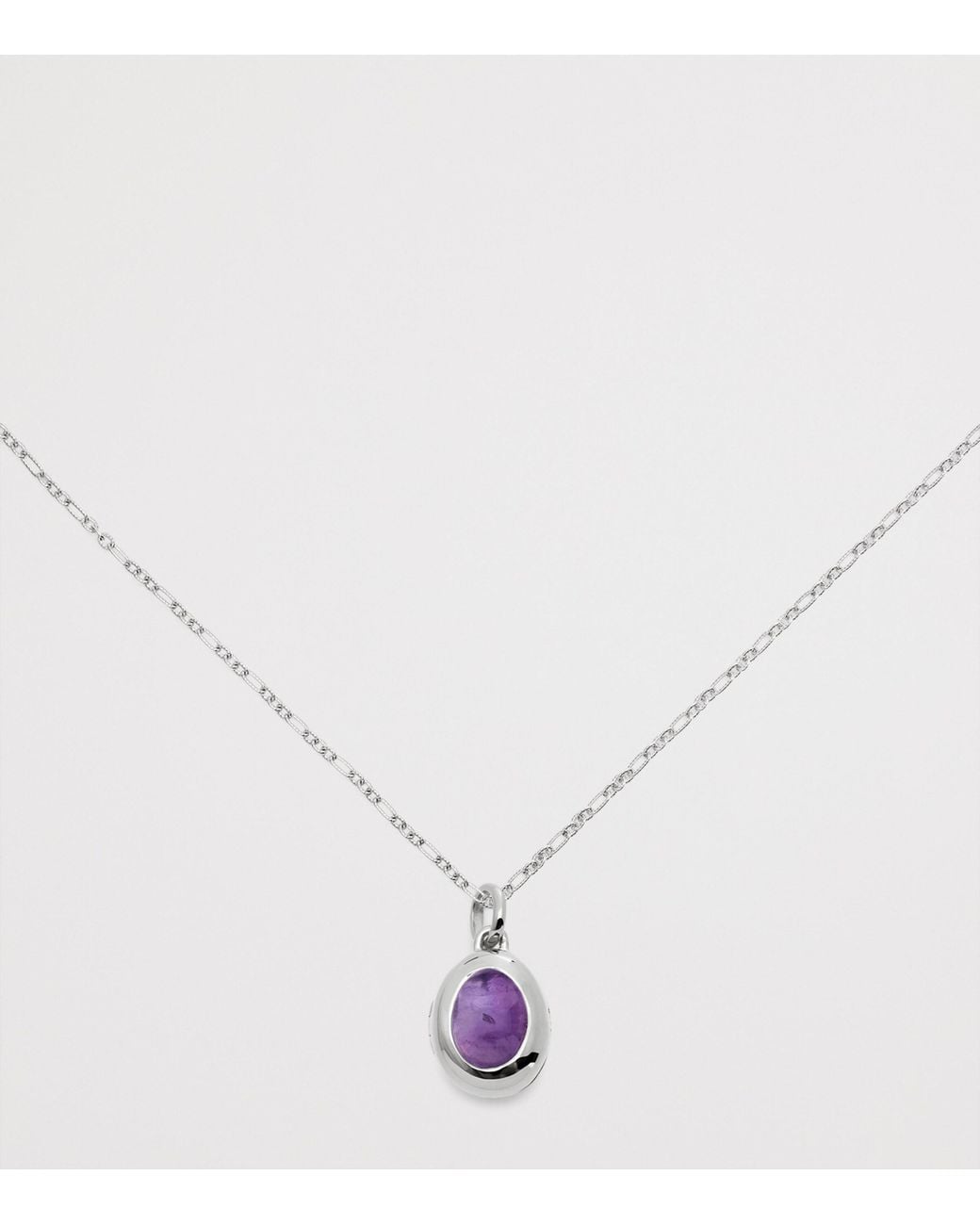 Monica Vinader Purple Sterling And Amethyst February Birthstone Locket