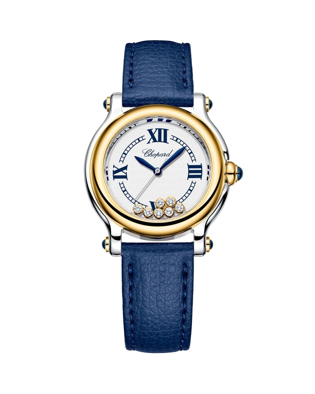 Chopard Blue Stainless Steel And Diamond Happy Sport Watch