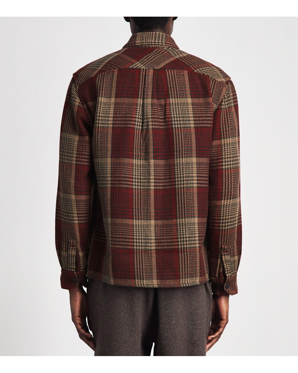 Barbour Brown Cotton Houndstooth Millom Overshirt for men