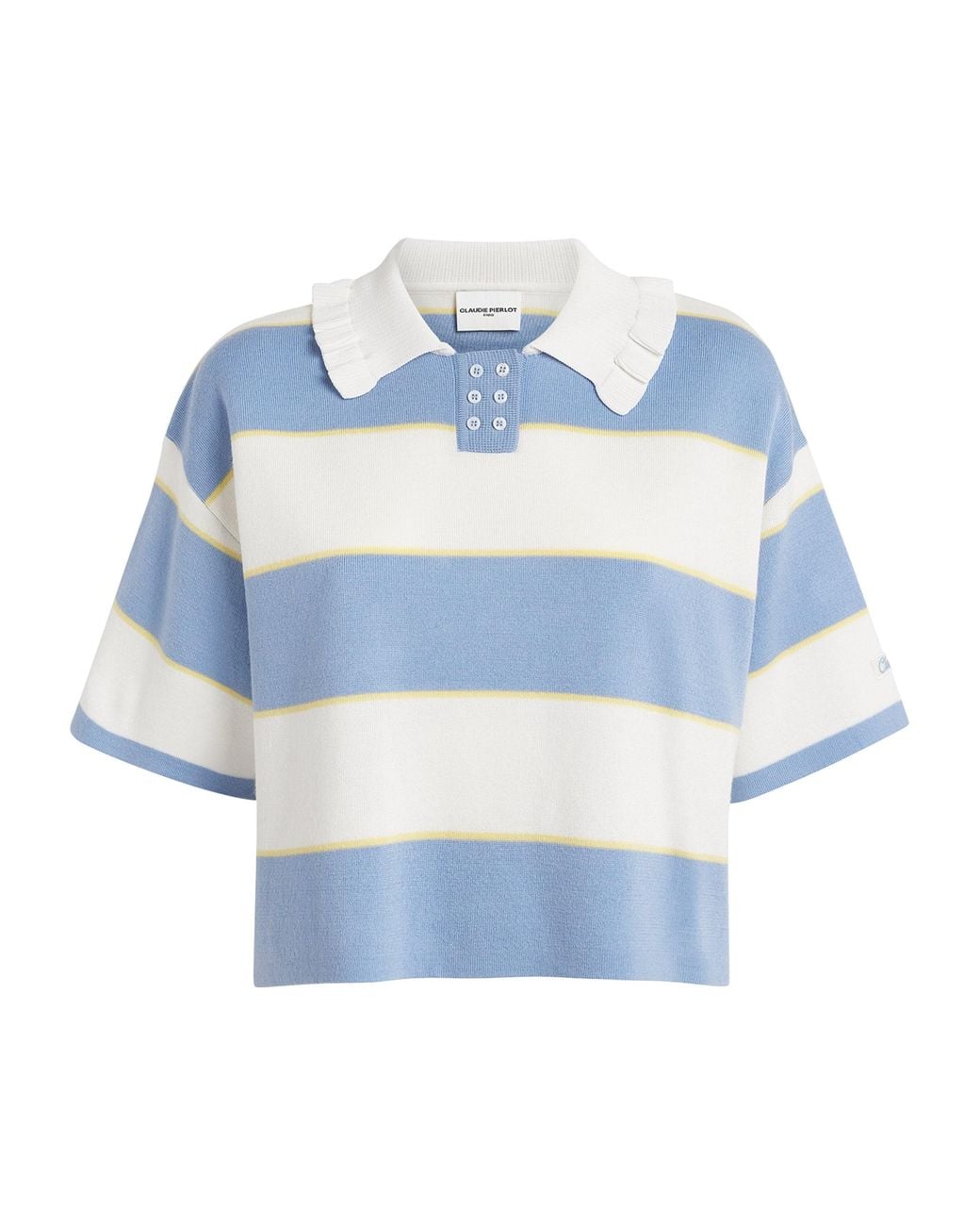 Claudie Pierlot Blue Stripe Polo Sweater
