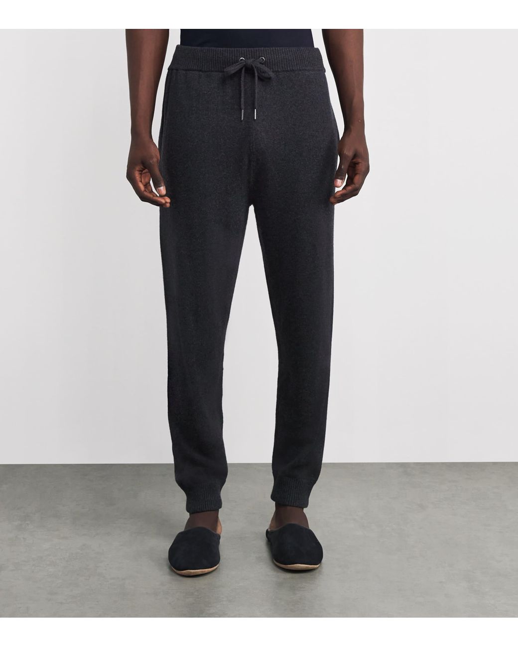 Derek Rose Black Cashmere Finley Sweatpants for men