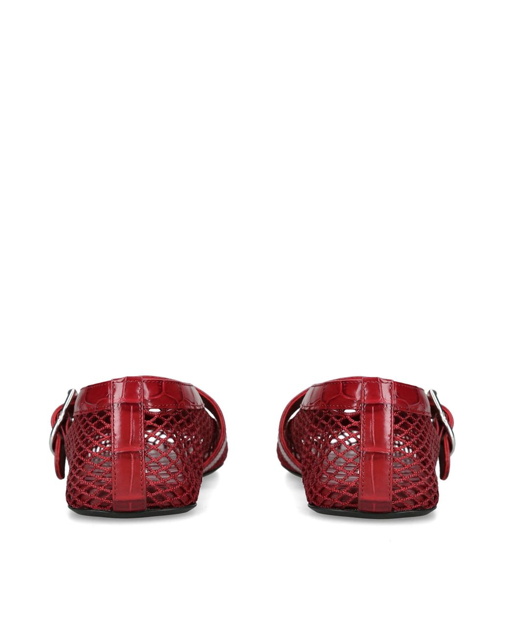 Alaïa Red Leather Mesh Ballet Flats