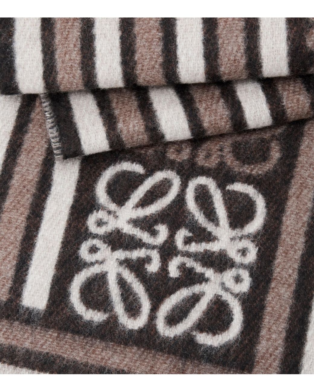 Loewe Black Wool-Cashmere Anagram Scarf
